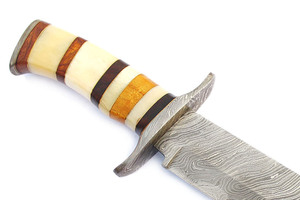 Cuchillo Bowie de caza de acero de Damasco de alta calidad, cuchillo de Camping multiusos para exteriores hecho a mano, funda de grado DIY que incluye hoja - Product Image 4