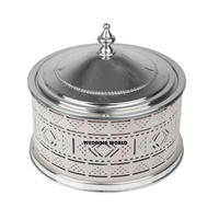 Casseroles en métal fini blanc et gris ensemble de deux de haute qualité à la main élégant fantaisie table nouveau chauffe-plats en métal en gros