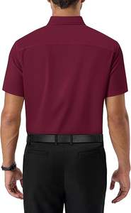 เสื้อเชิ้ตผู้ชายสีน้ำตาลแดงเข้มทรงเข้ารูป ซิปหน้า ผ้าแฟลนเนล สำหรับใส่ทำงาน ไม่ยับ แห้งเร็ว เป็นมิตรกับสิ่งแวดล้อม ลดราคาพิเศษ - Product Image 3