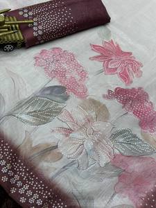 Nouveautés Saree et chemisier imprimés numériques Taspa Silk Dual Color Position Sequin Work For Women's Wedding Wear - Product Image 3