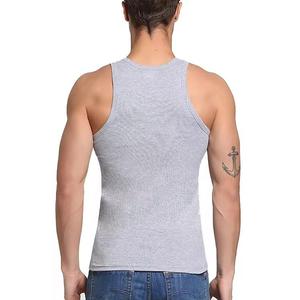 Débardeur d'entraînement pour homme personnalisé, best-seller, haute qualité, respirant, séchage rapide, 100% coton, col rond, uni, sportif, tricoté - Product Image 5