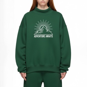 เสื้อสเวตเตอร์คอกลมขนาดใหญ่พิเศษสำหรับผู้หญิง350กรัมเสื้อสเวตเตอร์ออกแบบได้ตามต้องการเสื้อแนวสตรีทแวร์ผ้าหนาแบบปรับแต่งได้ลายพื้น - Product Image 3