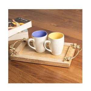 Bandeja de Servicio de Madera de Diseño Exclusivo con Asa Dorada de Latón, Decoración de Mesa para Bodas y Fiestas, Bandeja de Servicio para Catering - Product Image 6