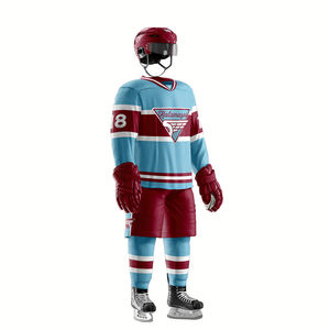 OEM/ODM conception de logo personnalisé uniforme de hockey sur glace pour hommes vêtements de sport en polyester 100% ensembles de hockey de vente chaude avec nom d'équipe personnalisé - Product Image 5