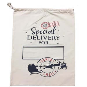 Bolsa con cordón personalizada con asa de algodón y logotipo serigrafiado para embalaje y promoción de regalos - Product Image 2