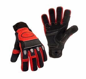 Guantes de rescate impermeables Guantes de cuero de piel de vaca de bombero Guantes de protección de manos de trabajo de seguridad personalizados Guantes de alta calidad ignífugos - Product Image 1