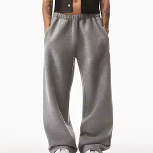 Pantalones de pierna ancha informales para hombre al por mayor, 100% algodón, ligeros y elásticos, estilo apilable - Product Image 2