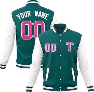 Nuevo diseño de moda chaqueta de béisbol suelta felpa bordado letra hombres personalizado Street Varsity chaquetas de hombre - Product Image 2