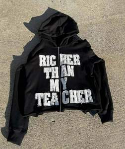 Sweats à capuche de détresse personnalisés pour hommes 100% sweats à capuche en molleton de coton personnalisés Full Zip Us - Product Image 2