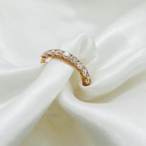 แหวนเพชรขนาด18K สีโรสโกลด์ขนาด3มม. เครื่องประดับครึ่งวงสำหรับปลูกในห้องปฏิบัติการเครื่องประดับเพชร - Product Image 2