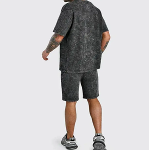 2025 OEM personalizado hombres verano dos piezas algodón manga corta chándal conjuntos camiseta y conjunto corto Unisex - Product Image 5