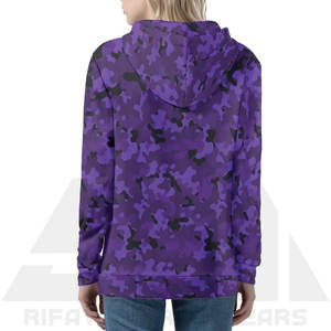 Sudadera con Capucha de Invierno con Estampado de Camuflaje Morado, Estilo Urbano, Ajuste Holgado, Hombros Caídos, Ropa Casual, Sublimación, Sin Arrugas - Product Image 4