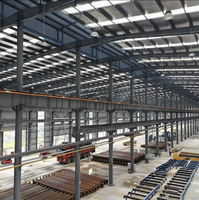 Kit d'Entrepôt Préfabriqué en Acier à Assemblage Rapide avec Colonnes en H et Toit en Métal Ondulé, Atelier en Acier, Garantie de Plus de 5 Ans