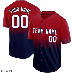 Camiseta de béisbol de 2 tonos para hombre, camisa de béisbol con botones, longitud completa, transpirable, personalizada, deportiva, duradera, manga corta - Product Image 6