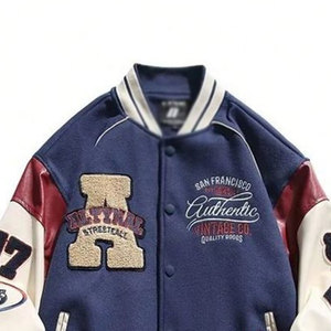 แจ็กเก็ตเลตเตอร์แมนกันลมสำหรับผู้ชายเสื้อผ้าแฟชั่นขายดีที่สุด - Product Image 2