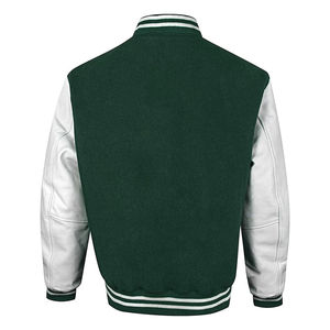 Custom <b>Men's</b> Varsity <b>Jacket</b> with Embroidery Leather Sleeves Front Logo Canvas <b>Baseball</b> Letterman Varsity <b>Jacket</b> for Winter - Product Image 6