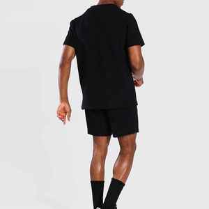 Conjuntos Cortos de Verano para Hombre de Alta Calidad, Transpirables, Ligeros y Ecológicos, Camiseta y Pantalones Cortos Deportivos Casuales de Color Sólido, Algodón Transpirable - Product Image 5