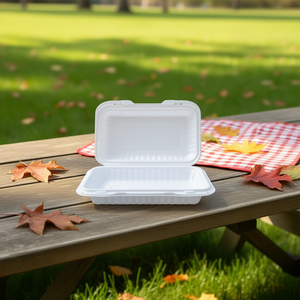 Conteneur alimentaire carré jetable en PP à charnière 9''x6''x2.5'' à 1 compartiment pour plats à emporter et commodité - Product Image 3