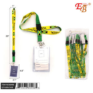 Support d'identification de Landyard de Jamaïque de 26 pouces 600pcs 50DZ/CS matériel durable de polyester et de nylon - Product Image 1