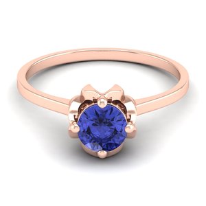 Reyes ลดกระหน่ำ14K แหวนพลอย0.84กะรัต tanzanite สำหรับผู้หญิงของขวัญแต่งงานสุดหรูเครื่องประดับชั้นดี - Product Image 4