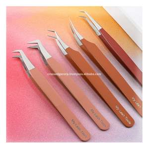 Pince à épiler pour extensions de cils à pointe en fibre, design personnalisé, pour volume X Boot, 45, 75 et 90 degrés, en acier inoxydable - Product Image 1