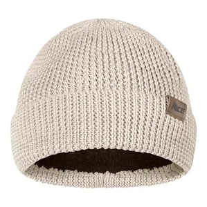 Gorro de acrílico personalizado de MOQ bajo, toques lisos a la moda para hombres, sombreros de invierno de punto gris, parche de marca propia, venta al por mayor en blanco - Product Image 3