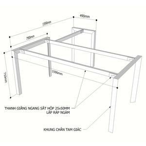 Pieds de table en forme de L avec système de sièges Trian Concept 160x160, assemblage requis HCTA018 - Product Image 2