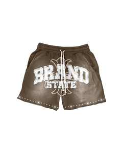 Fabricantes Ropa de ropa de calle personalizada Rhinestone Vintage Shorts distress Print cordón corto Hombres bolsillo lateral corto - Product Image 2