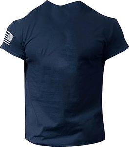 เสื้อยืดคอตตอนหนานุ่มสำหรับผู้ชาย พิมพ์ลายโลโก้ตามสั่งด้วยเทคนิคซิลค์สกรีน ผ้าฝ้าย 100% มีไซส์พลัสไซส์ - Product Image 2