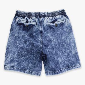 Shorts en molleton bouclette effet vieilli pour homme, respirants, en coton, design vintage délavé à l'acide, look décontracté, pour la gym, la course et le fitness, couleur unie - Product Image 2
