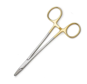 คีมสำหรับ14-cm ในห้องผ่าตัดทำจากเหล็กกล้าเยอรมันคีมสำหรับใส่เข็มเย็บสีทองครึ่งท่อน - Product Image 2