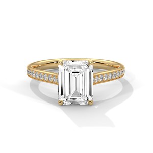Pacho 2.10ct <b>Emerald</b> Cut Moissanite Solitaire <b>Ring</b> 925 Sterling <b>Silver</b> Engagement Band - Product Image 2