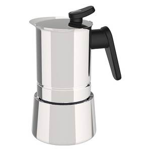 Cafetière Moka en acier inoxydable chromé poli, 4 tasses, induction 02CF037 - Product Image 1