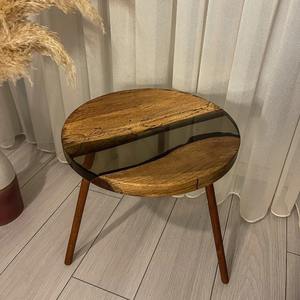 Mesa de Centro Moderna con Incrustaciones de Resina, Acabado Elegante, para Sala de Estar y Uso en Hoteles, Disponible a Precio de Mayoreo - Product Image 1