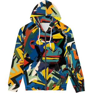 Men <b>Plus</b> Size Printed Hoodie Custom Pullover with Kangaroo Pocket for Casual Sports Wear and Street Fashion - Product Image 5