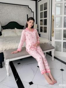 Ensemble de vêtements de maternité en soie française haut de gamme B586 respirant et absorbant la sueur doux et confortable - Product Image 3