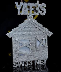 Personalizar Hip Hop 3D casa diseño colgante, carta personalizada, VVS Moissanite Iced Out, 925 plata esterlina, colgante de Hip Hop para hombres - Product Image 4