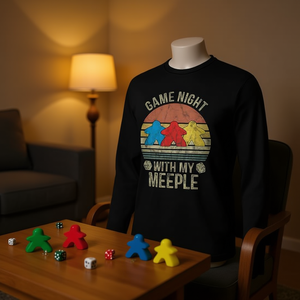 Camiseta de manga larga My Meeple Board Gamers para la noche de juegos, camiseta promocional para juegos de mesa - Product Image 2
