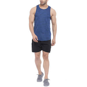 Custom Blue Men's Gym Activewear Chalecos de algodón casuales para entrenamiento Sport Wear Tank Top - Product Image 5