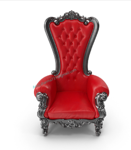 Chaise à dossier haut en bois massif/chaise de trône de mariage de luxe/chaise de salle à manger d'hôtel élégante trône de salle à manger de mariage royal - Product Image 1