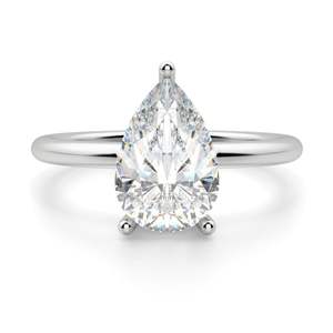 Bague de fiançailles solitaire en diamant taille poire pour femme - Product Image 1