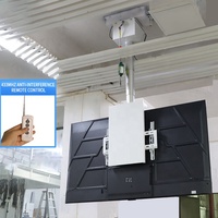 JGST Nouveau support de télévision motorisé à suspension télescopique cachée pour plafond, orientable et entièrement articulé, avec télécommande, capacité 86 pouces