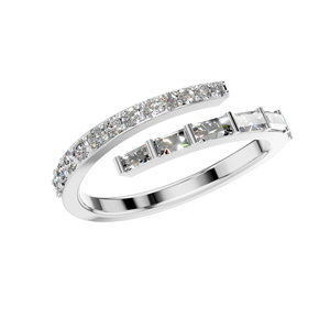 แหวนเงิน925 VVS D Moissanite มรกตตัดคู่แถวหรูหราแหวนหมั้นดีไซน์สวยเครื่องประดับผู้หญิงอินเดีย - Product Image 1