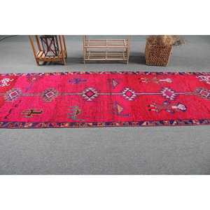 Vintage Rug, <b>Runner</b> 3.1x12.5 ft Rug, Herki <b>Red</b> Ikat Rug - Product Image 3