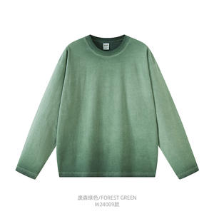 เสื้อยืดแขนยาวผ้าฝ้ายสีดำสำหรับผู้ชายเสื้อยืดผ้าฝ้ายพิมพ์ลายสีดำแนววินเทจสีซีด - Product Image 4