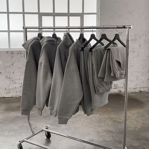 Logotipo personalizado 480 Gsm algodón poliéster polar en blanco Unisex para hombre Jogger Plain Pullover sudadera pantalones de chándal y conjunto con capucha - Product Image 2