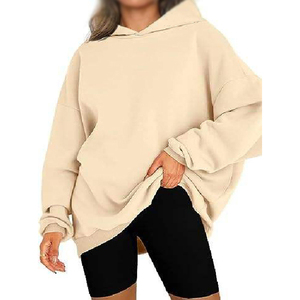 Gran oferta, sudadera de algodón de gran tamaño para mujer con impresión de soplo en 3D, logotipo personalizado en la parte delantera, insignia con capucha, estilo de hombro caído - Product Image 4