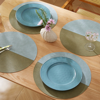 Nouveau design couture napperons en cuir napperons réversibles résistant à la chaleur napperons imperméables pour Table à manger