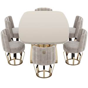 ชุดโต๊ะประชุมหินอ่อนแปดที่นั่งสำหรับห้องรับประทานอาหารหรือสำนักงานเฟอร์นิเจอร์อเนกประสงค์สำหรับบ้านหรือห้องนอน - Product Image 3