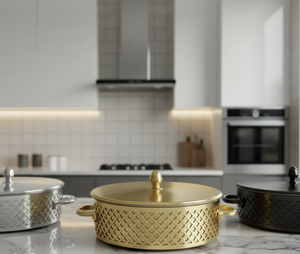 Casserole Moderne Spéciale Ramadan en Acier Inoxydable Émaillé Argenté, Prête pour Gaz et Induction, Durable et Antirouille - Product Image 6